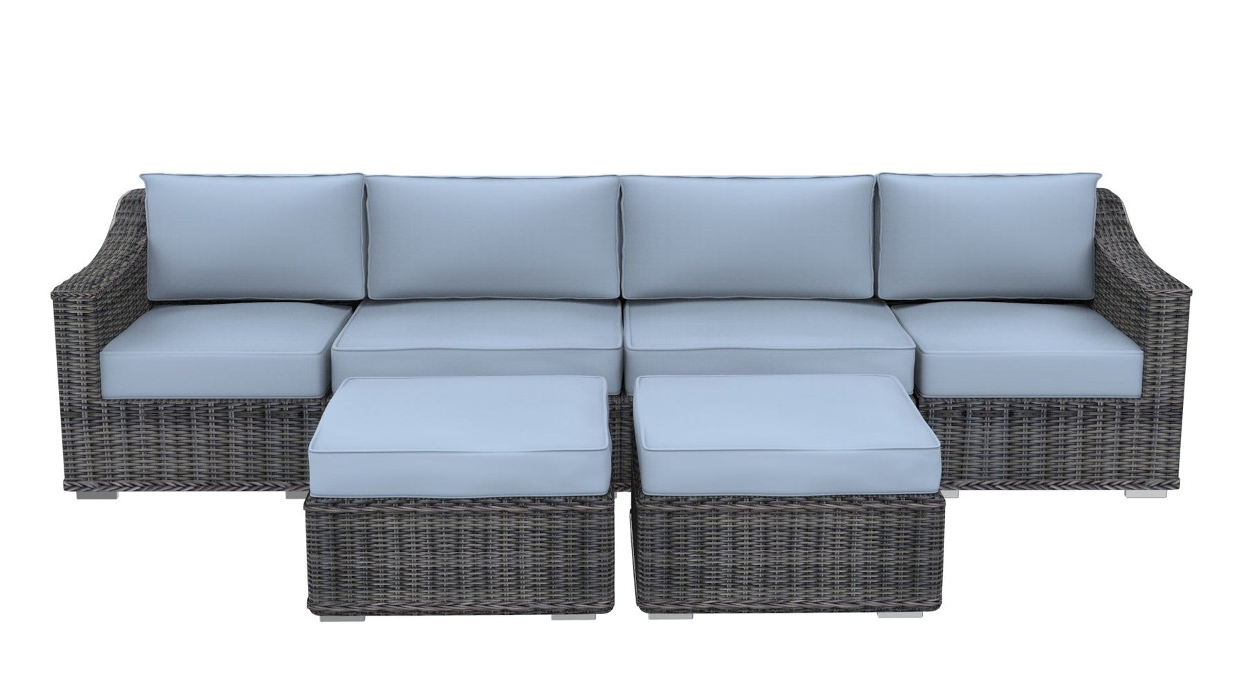 Outdoor Sunbrella Fabric Custom Made Cushions for Leveb 6 Piece Sofa Set -  1 Sofa (3 Seater), 2 Lounge Chairs & 1 Ottoman (Cushions Only)