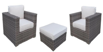 KO70037DWSA by Crosley Furniture - Sand Tribeca 4pc Wicker Outdoor Loveseat  Patio Furniture Set