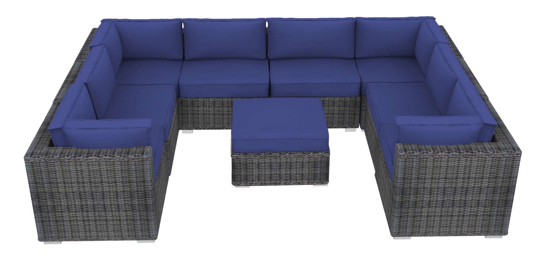 Kordell 9 piece rattan sectional seating hot sale