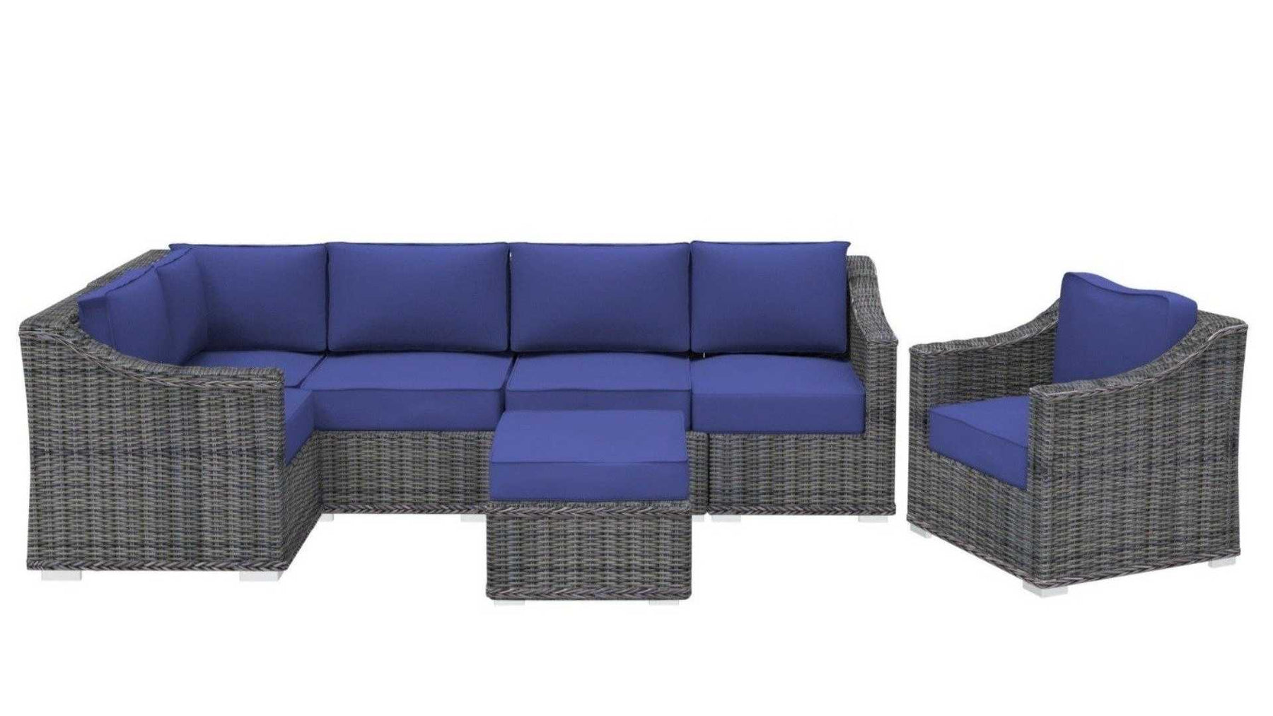 Tahoe 7pc Deep Seating Outdoor Patio Cozy Corner Patios